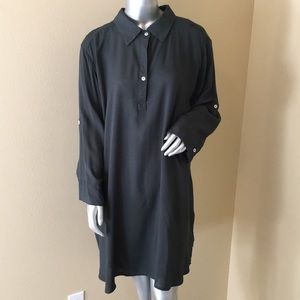 Allen Allen Hi-low green tunic top